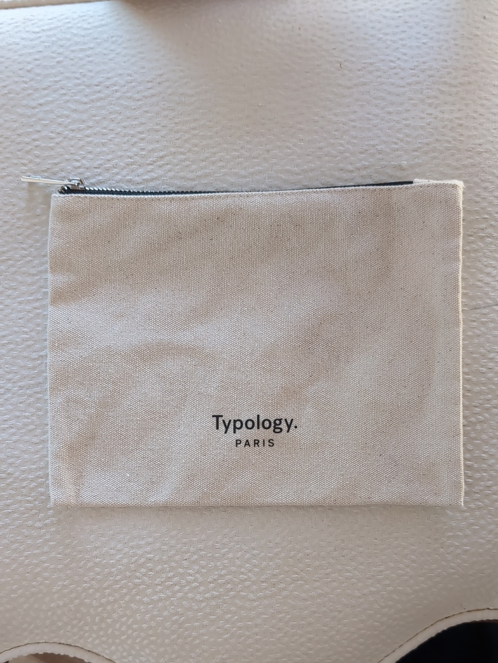 Typology Paris Cream Canvas Cosmetic Pouch